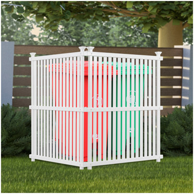 Privacy Screen Panels Kit  Air Conditioner Trash Can Enclosure  Vinyl  white color