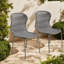 Chaises de patio compactes, ensemble moderne en rotin gris pour les repas en plein air
