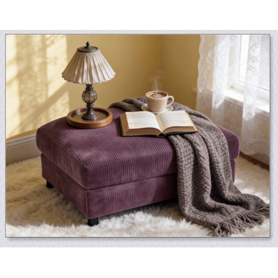Repose-pieds rectangulaire rembourré en velours côtelé durable, parfait pour les sièges et le rangement supplémentaires dans tout espace de vie.