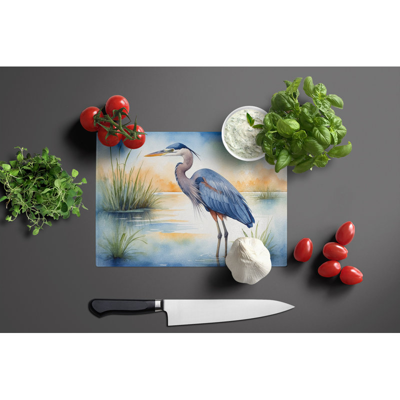 Planche à découper en verre Blue Heron