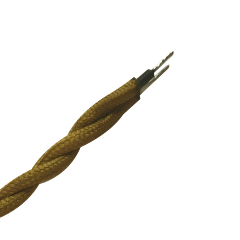 Cordon de lampe torsadée couvert de tissu, Or