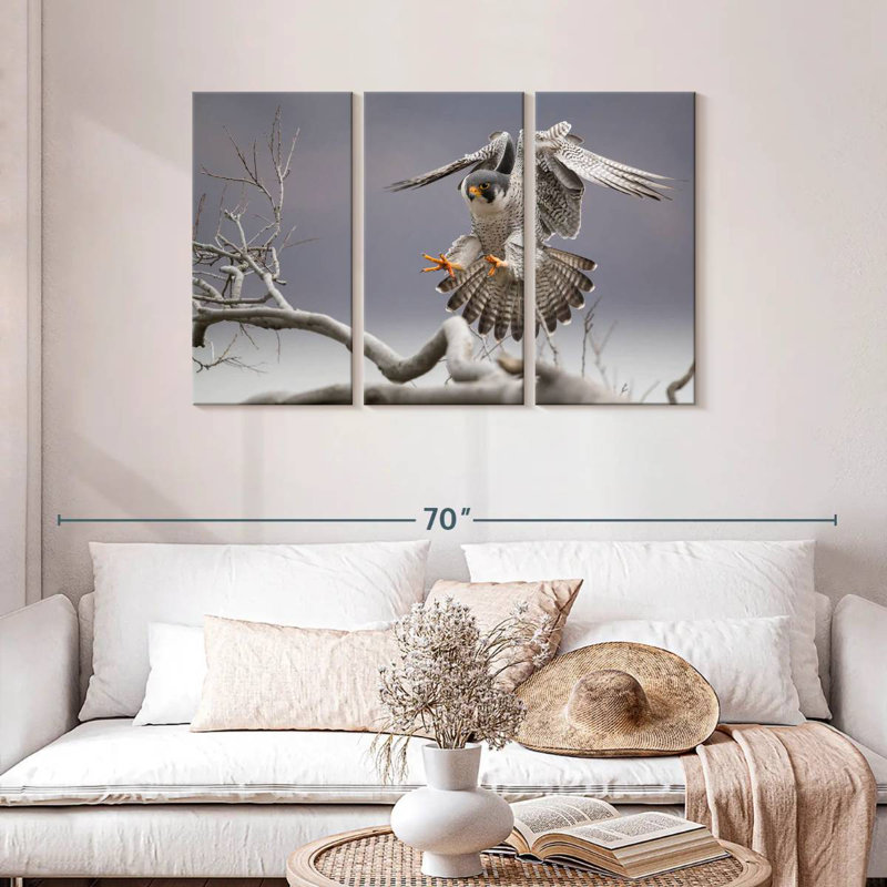 Brampt Peregrine Falcon, 28" H x 45" W