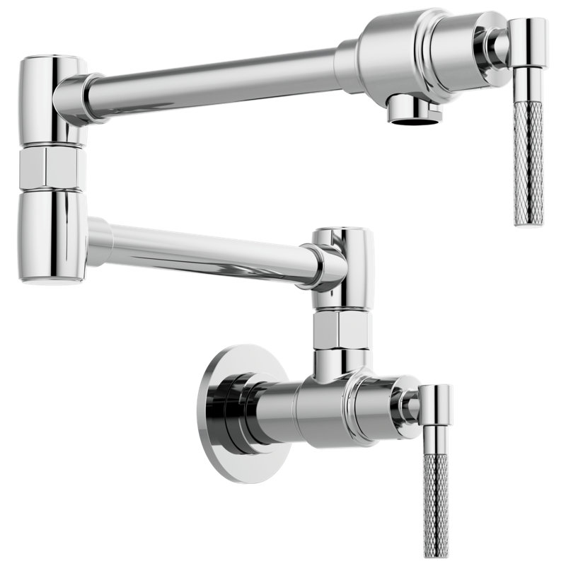 Litze® Wall Mount Pot Filler with Knurled Handle, Chrome