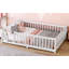Lit double avec barrière de sécurité et porte pour enfants-161563517-161563506