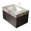 Meuble-lavabo de salle de bain de luxe moderne en pierre frittée Mid-Century