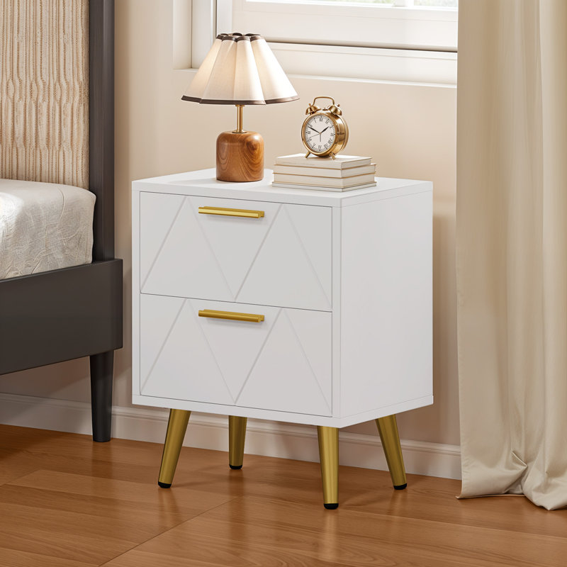 40cm W Bedside Table, White