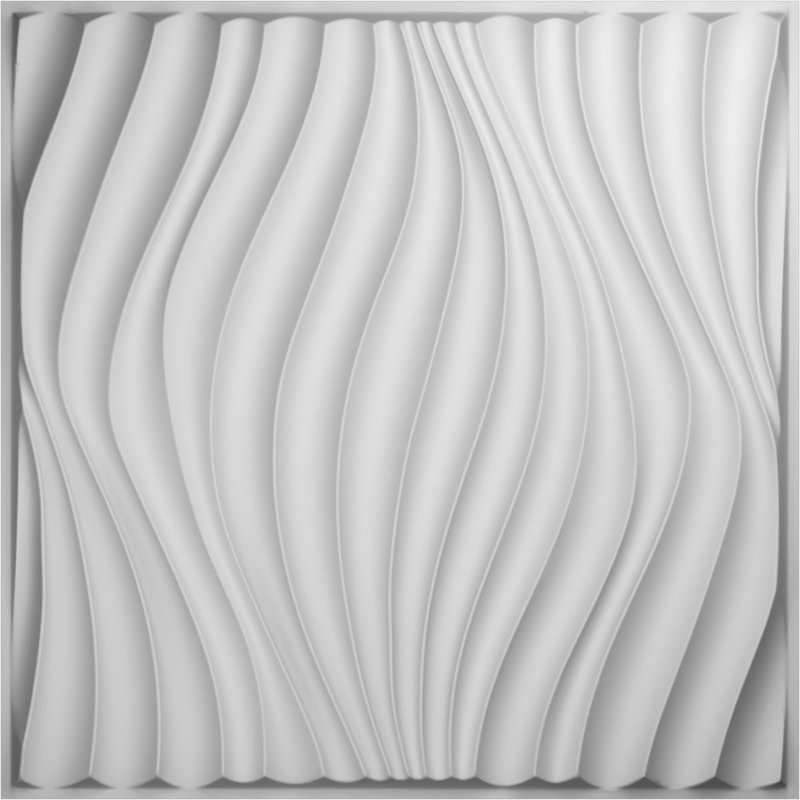 White 19 5/8"W x 19 5/8"H PVC 3D Wall Panel