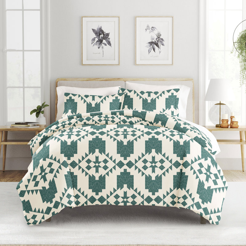Ensemble de housse de couette Adobe Southwestern, Simple, Bleu sarcelle