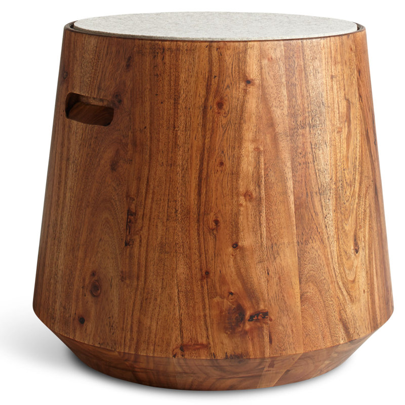 Turn Solid Wood Accent Stool, Lilac