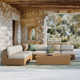 Windsor 5 Piece Aluminum All-Weather Wicker Modular Sofa Set With Olefin Cushion
