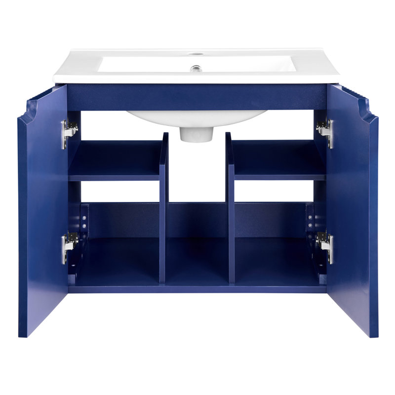 59 23.62'' Wall Mounted Single Bathroom Vanity Base Only, Blue