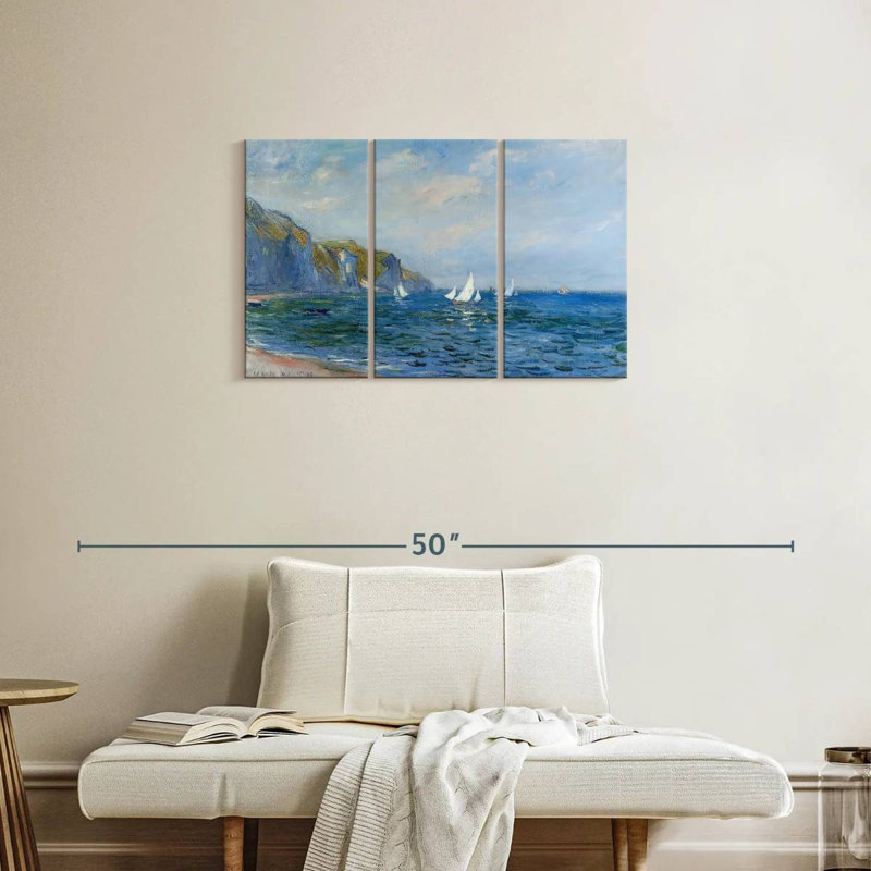 Falaises et voiliers Mehar à Pourville, H 20 po x l 33 po