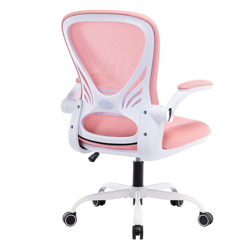 Inbox Zero Office Chair, Pink, White