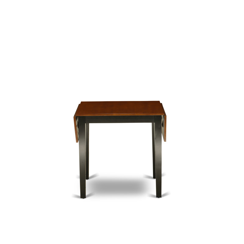 Solid Wood Top Dining Table Set, Cherry, Black/Cherry, 3 Pieces: 1 Table, 2 Chairs
