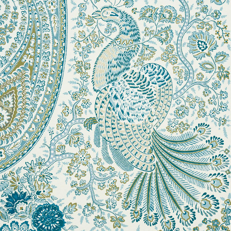 Colmery Paisley Panel Set, Peacock