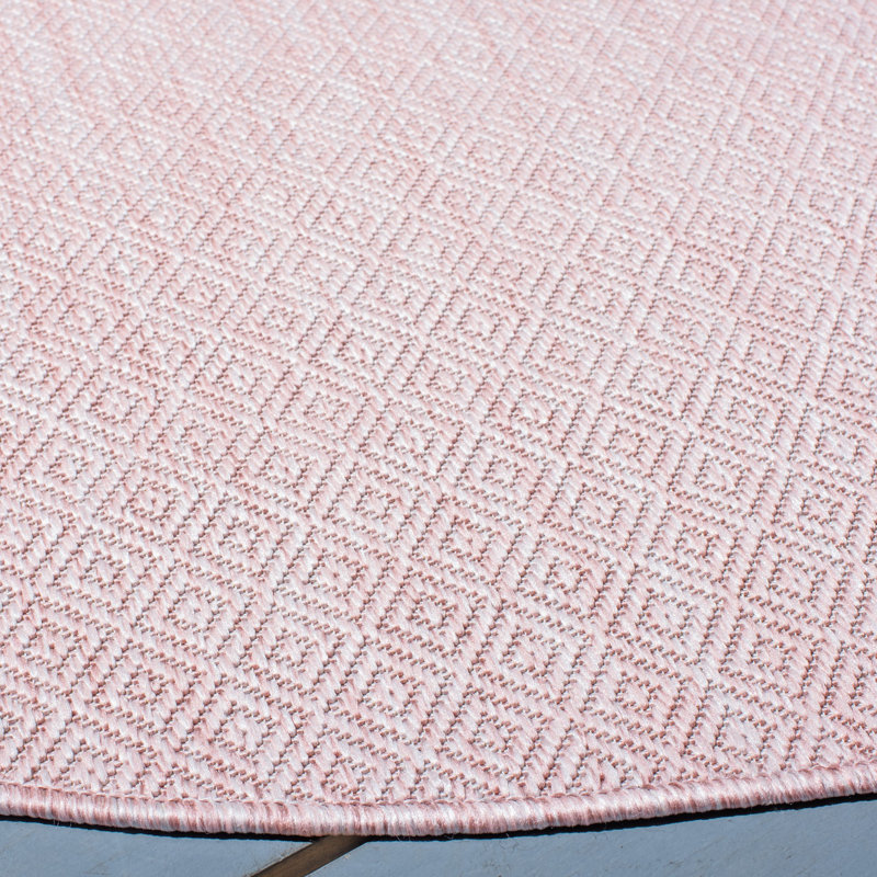 Ofrath Performance Solid Color Indoor/Outdoor Area Rug, Round 6'7"