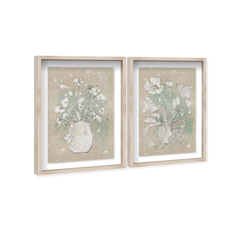 Spring Energy Set by Oliver Gal, 16.5" H x 11.5" W, Natural Oak Shadowbox