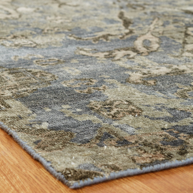Hand Knotted Area Rug, Rectangle 2' x 3'
