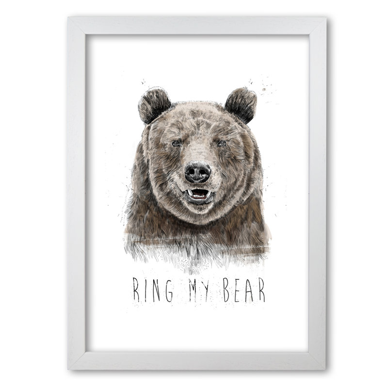 Ring My Bear 1 Piece Wall Art, 84 cm H x 59.4 cm W x 5 cm D, White Grain