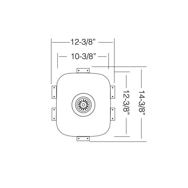 Évier de cuisine encastré avec accessoires L 12 po x l 14 po