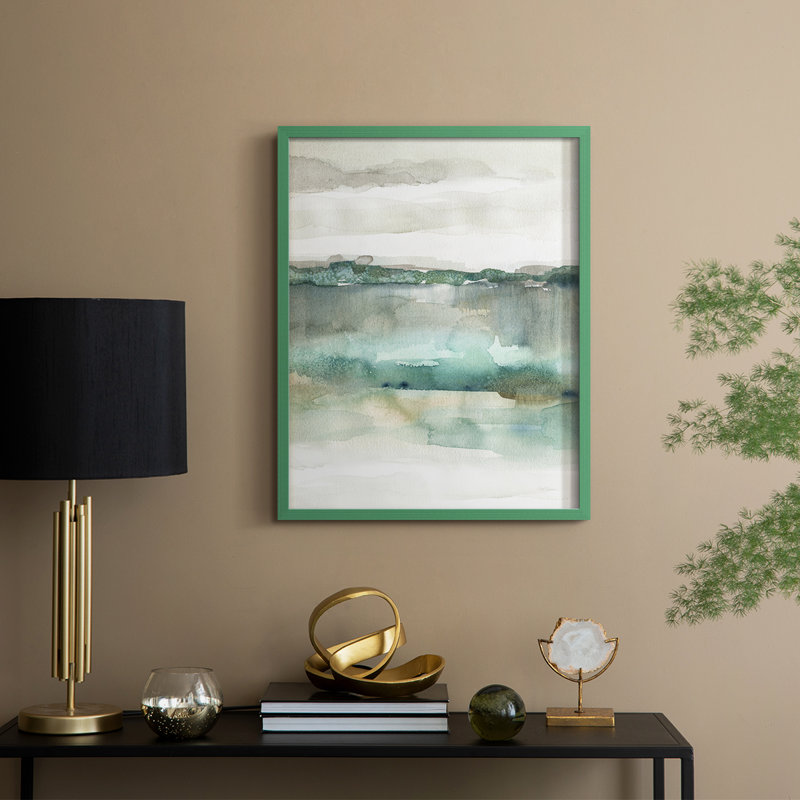 «Soft Emerald Harmony», reproduction encadrée - bois massif, H 30 po x l 24 po, Vert
