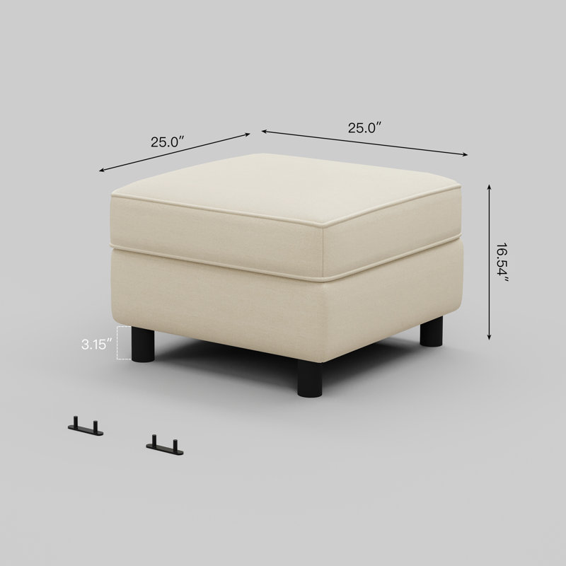 Canapé-lit simple modulaire avec rangement, Beige