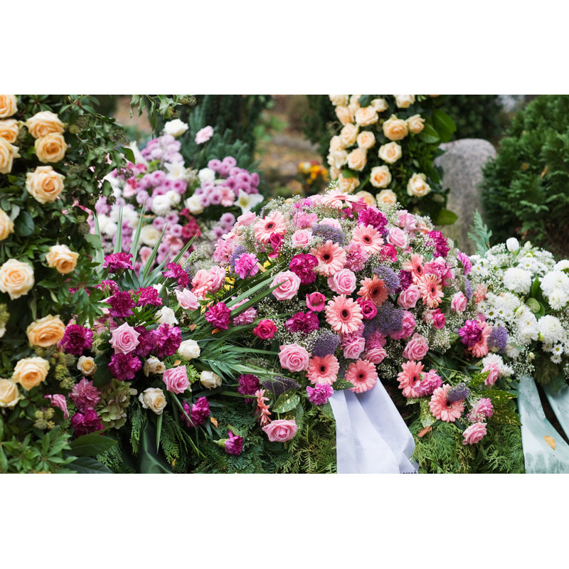 Flowers On Grave by Firina - Wrapped Canvas Print, 30cm H x 46cm W x 3.8cm D
