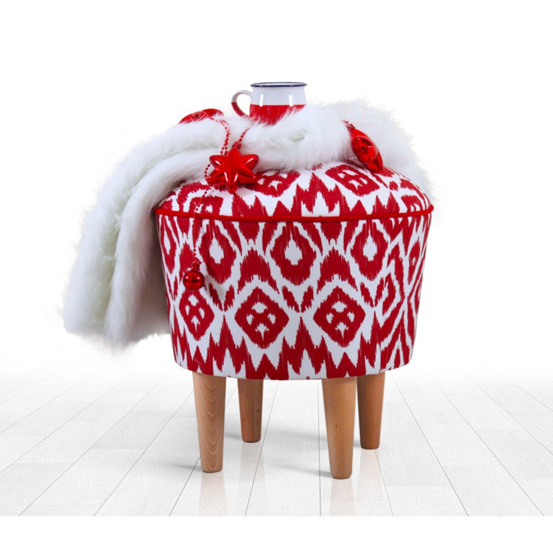 42cm Wide Novelty Ikat Footstool Ottoman