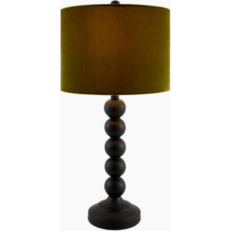 Elaine Table Lamp, Black,  Dark Green, 27" H x 13" W x 15" D