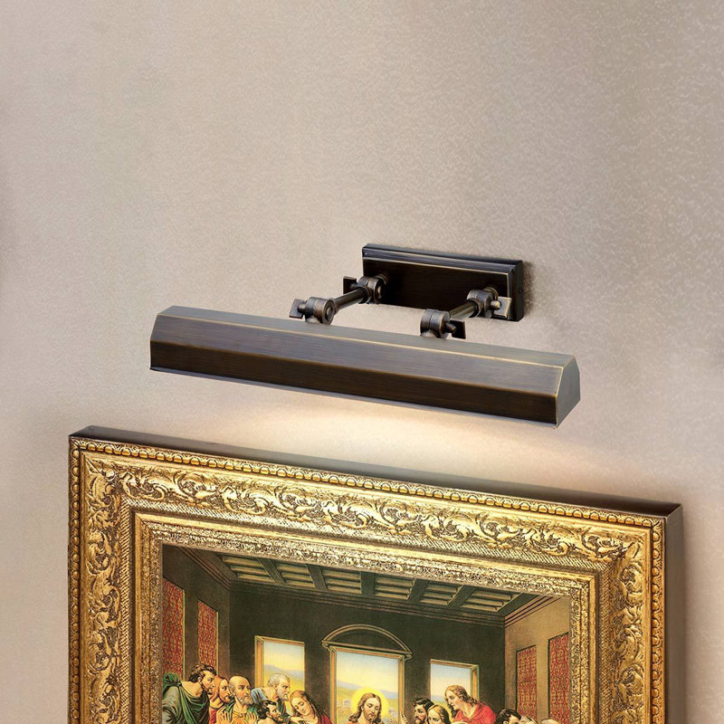 2 -Light Hardwired Dimmable Wall Mounted Picture Light, Dark Bronze