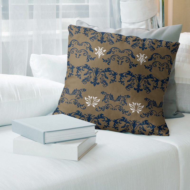 Housse de coussin St Louis Football Baroque, Brun / marine / blanc, Polyester sergé, 20 po X 20 po