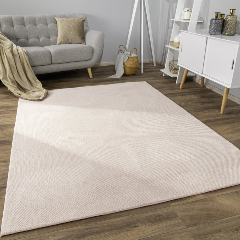 Sevilla Uniform Colour Area Rug, Beige, Rectangle 120cm x 160cm