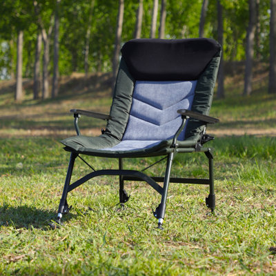 Chaise de camping inclinable, portative et pliante avec dossier réglable