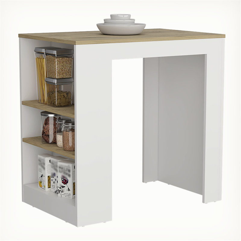 Versatile Compact Kitchen Island with Efficient Storage and Practical Design, White