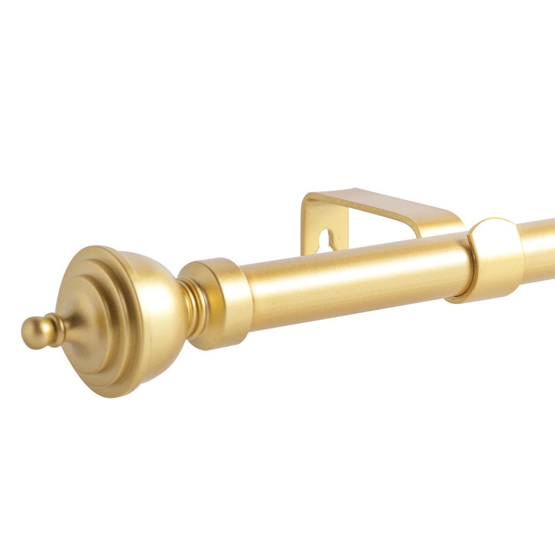 Tringle à rideau simple 5/8 po avec fleurons royaux, Doré, 48" –  84"