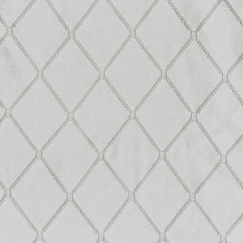 Écharpe de fenêtre transparente brodée diamant, Gris / Blanc