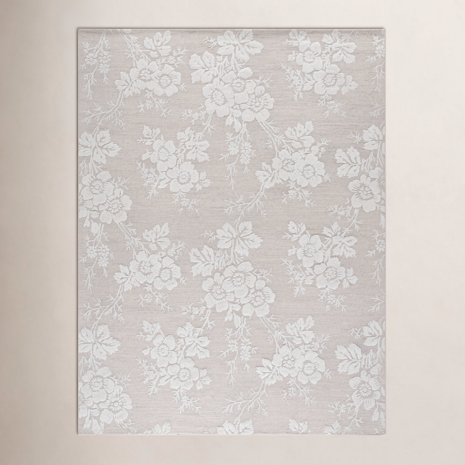 Hand-Tufted Wool Floral Rug, Rectangle 8' x 10'