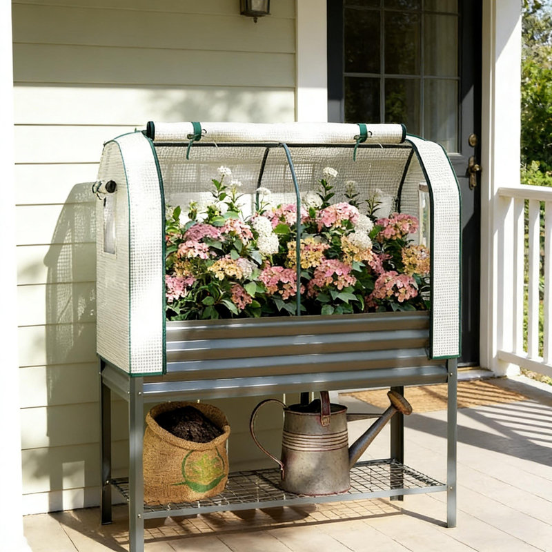 Convenient Flower Boxs,Outdoor Plant Boxs,Raised Garden Bed, Dark Gray