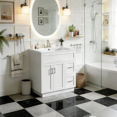 Meuble-lavabo autoportant de 30 pouces avec lavabo