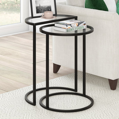 Allys Glass Top Nesting Tables