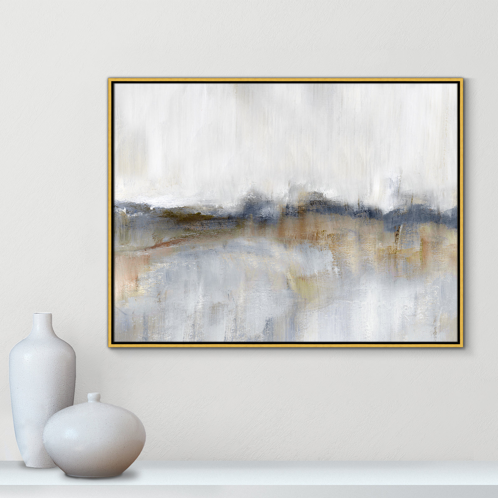 Autumnal Tide by Nan - Floater Frame Print on Canvas, 31.5" H x 41.5" W, Gold