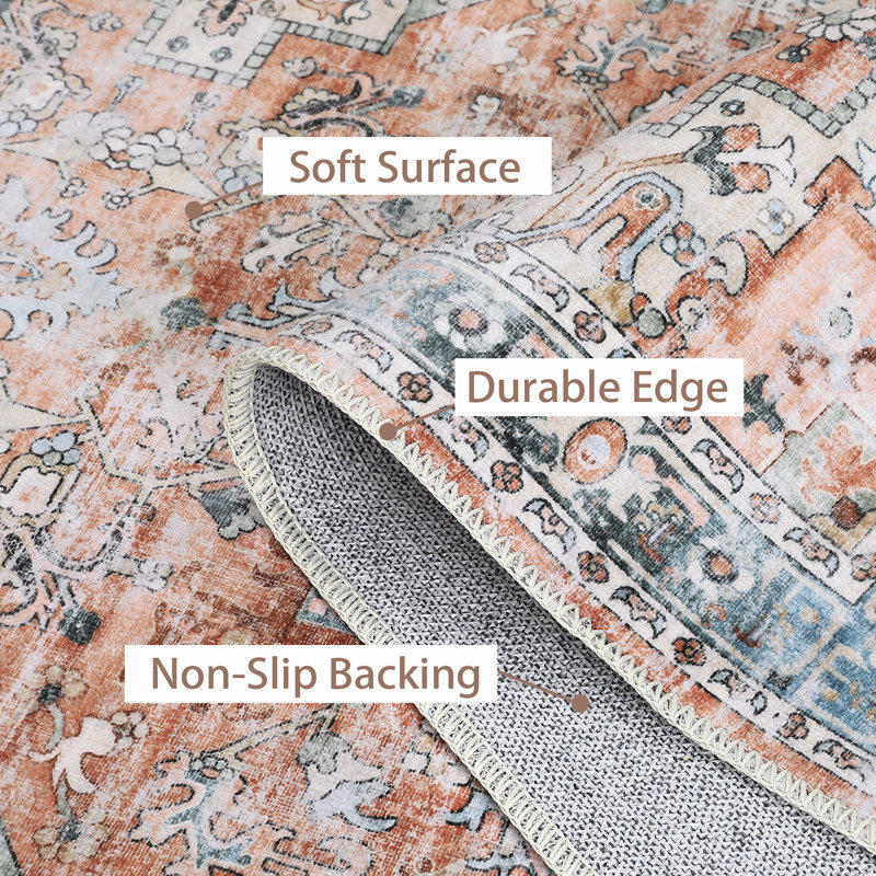 Tapis avec envers antidérapant Thyrwi, Rectangle 8 pi x 10 pi