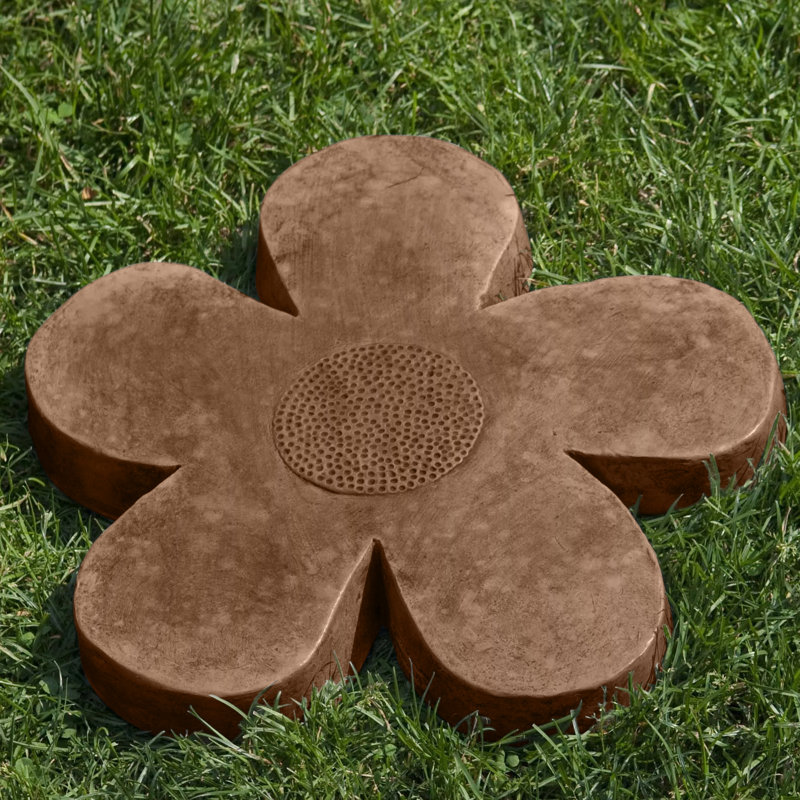 Tremplin Flower Power, Pierre brune, H 2 po x l 18,5 po x P 18,5 po