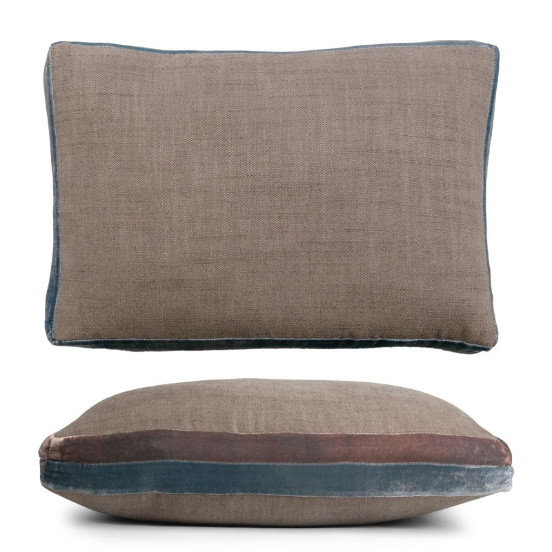 Double Tuxedo Pillow Cover & Insert, Rectangle 14"H x 20"W, Gunmetal