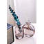 Ensemble de 3 vases de table en verre bleu / vert / rose