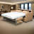 Haven Fold Italian Top Grain Leather Sleeper Sofa Bed with Memory Foam Mattress-480123230-480123231