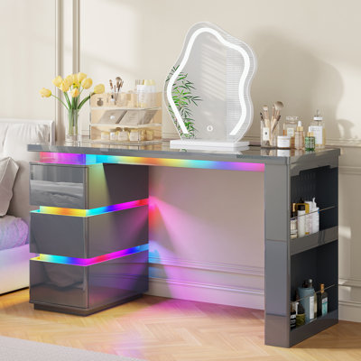 MDF Computer Desk with Built-In Electrical Outlet