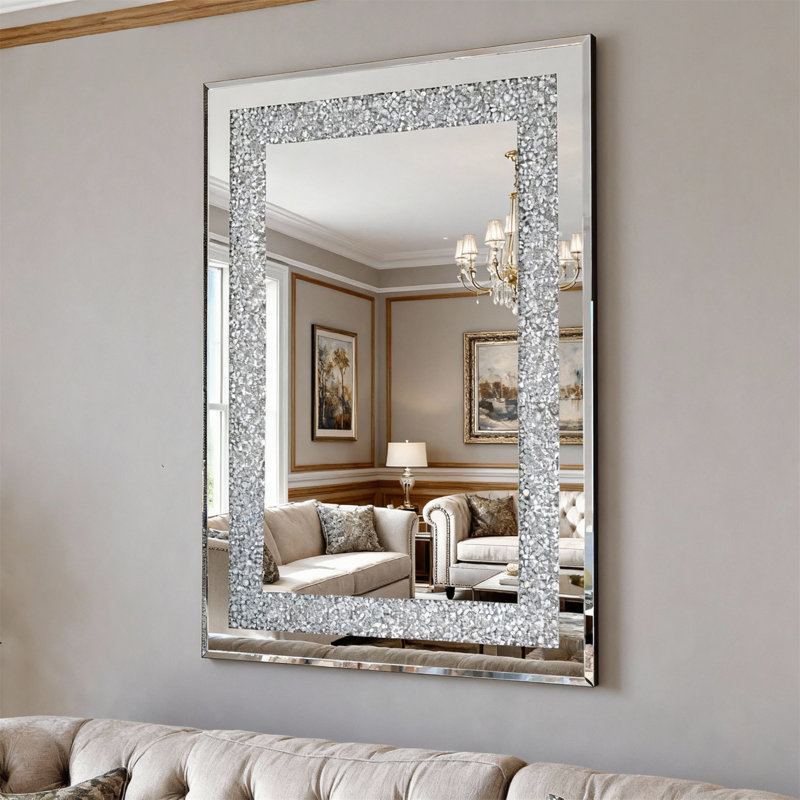 Grand miroir suspendu en cristal Crystal Diamond