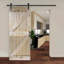 Porte de grange coulissante en bois de pin avec trousse de quincaillerie d'installation-93178036-93178047
