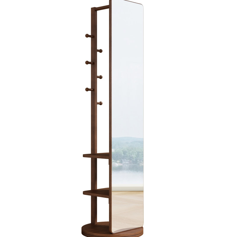 Miroir pleine grandeur 50 x 175 cm en noyer, fait de bois massif, de bois d'hévéa et de verre - Optimise le rangement de votre maison. Finition noyer, 50 x 175 cm, + Convient à une décoration de bord de mer